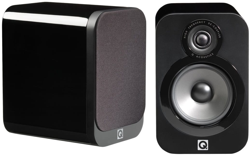 Q Acoustics 3020 zwart hoogglans - Boekenplank speaker