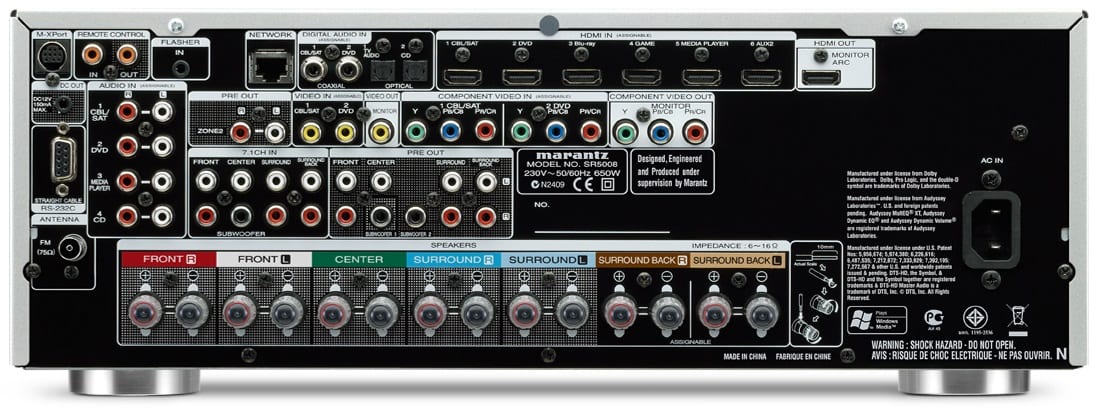 Marantz SR5008 zwart - achterkant - AV Receiver
