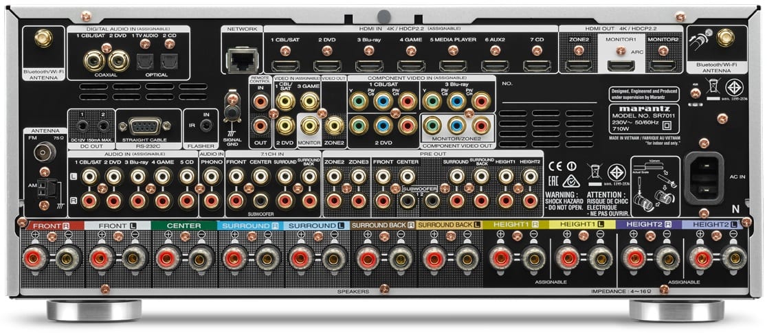 Marantz SR7011 zwart - achterkant - AV Receiver