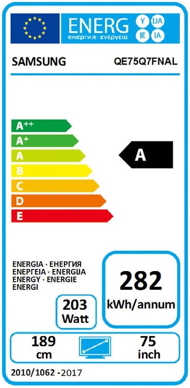 Samsung QE75Q7F 2018 - energielabel - Televisie