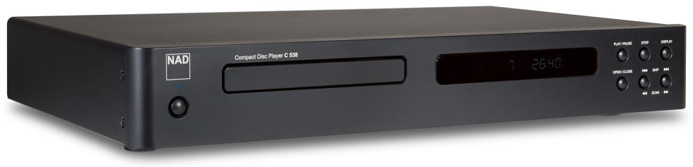 NAD C538 graphite - zij frontaanzicht - CD speler