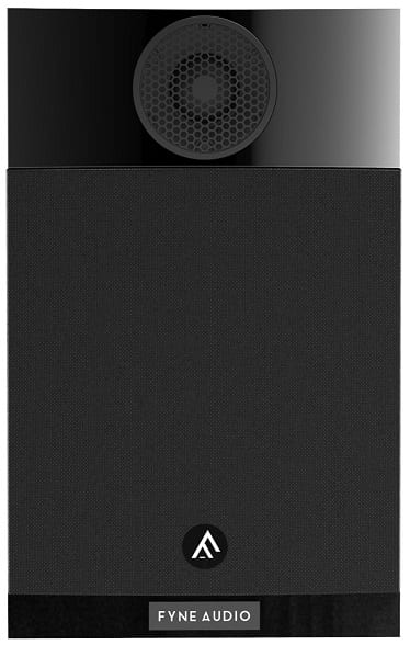 Fyne Audio F300 black ash - frontaanzicht met grill - Boekenplank speaker