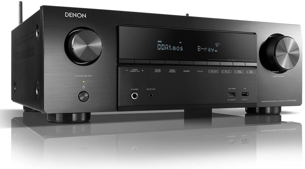 Denon AVR-X1500H zwart - zij frontaanzicht - AV Receiver