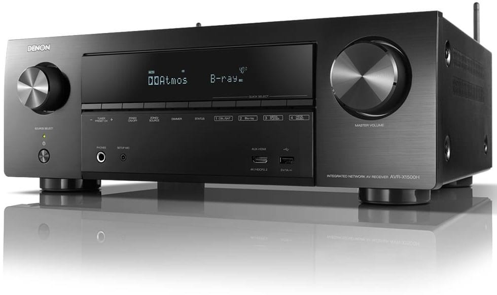 Denon AVR-X1500H zwart - zij frontaanzicht - AV Receiver