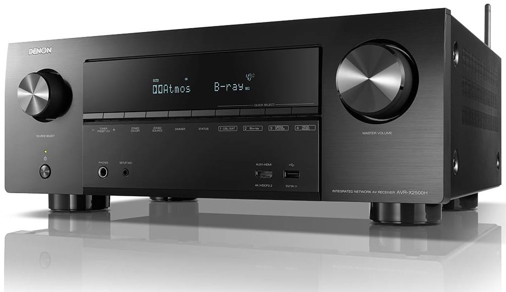 Denon AVR-X2500H zwart - zij frontaanzicht - AV Receiver