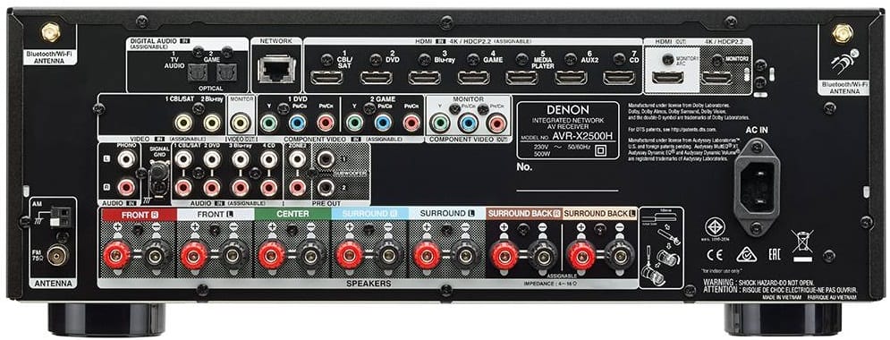 Denon AVR-X2500H zwart - achterkant - AV Receiver