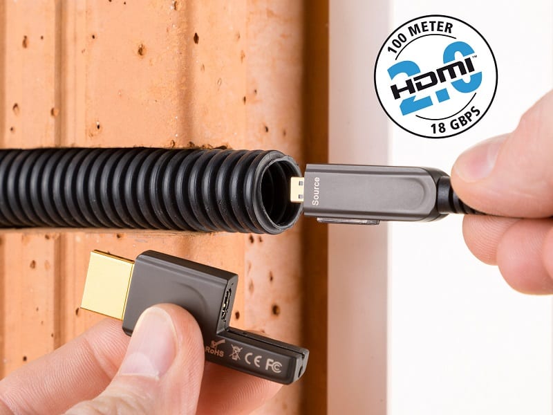 Inakustik HDMI-Micro 2.0 optical fiber cable 100,0 m. - installatie - HDMI kabel