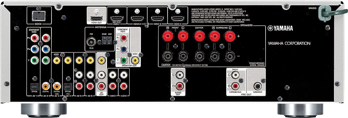Yamaha RX-V467 zwart - achterkant - AV Receiver