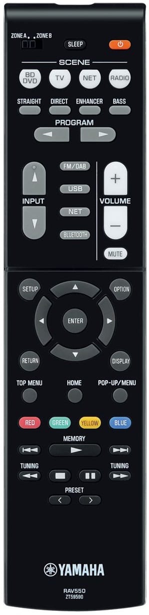 Yamaha RX-D485 zwart - afstandsbediening - AV Receiver