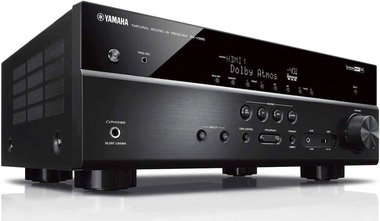 Yamaha RX-V585 zwart - zij frontaanzicht - AV Receiver
