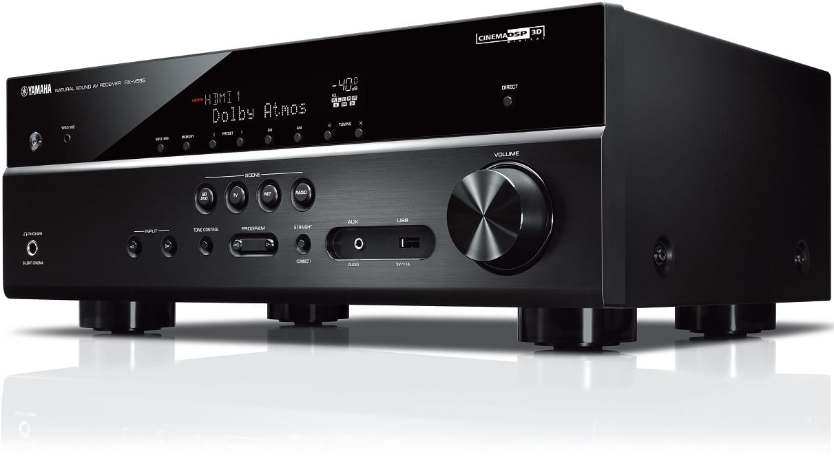 Yamaha RX-V585 zwart - zij frontaanzicht - AV Receiver