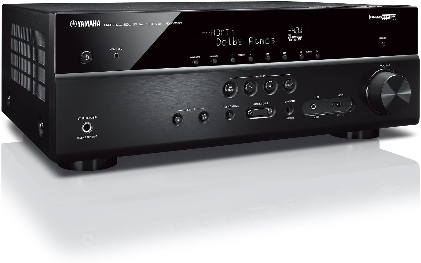 Yamaha RX-V585 zwart - zij frontaanzicht - AV Receiver