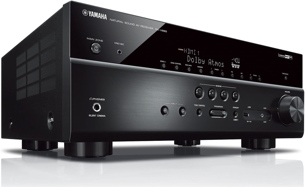 Yamaha RX-V685 zwart - zij frontaanzicht - AV Receiver