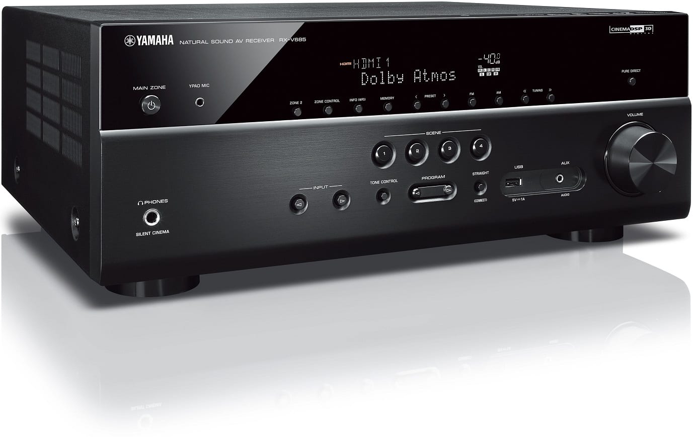 Yamaha RX-V685 zwart - zij frontaanzicht - AV Receiver