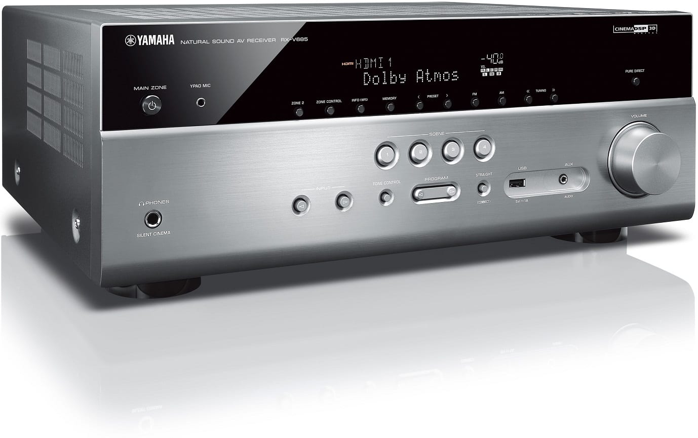 Yamaha RX-V685 titaan - zij frontaanzicht - AV Receiver