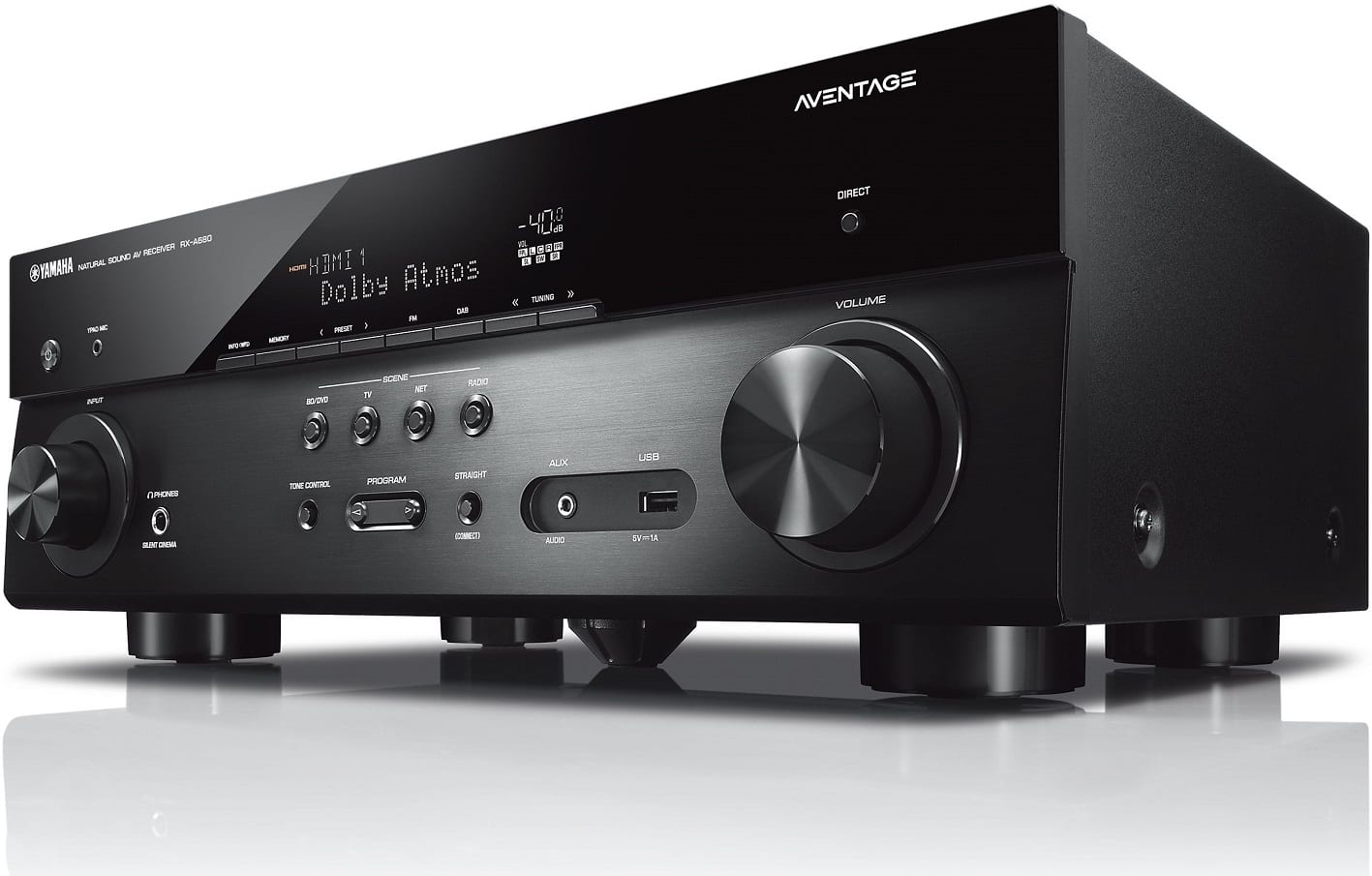 Yamaha RX-A680 zwart - zij frontaanzicht - AV Receiver