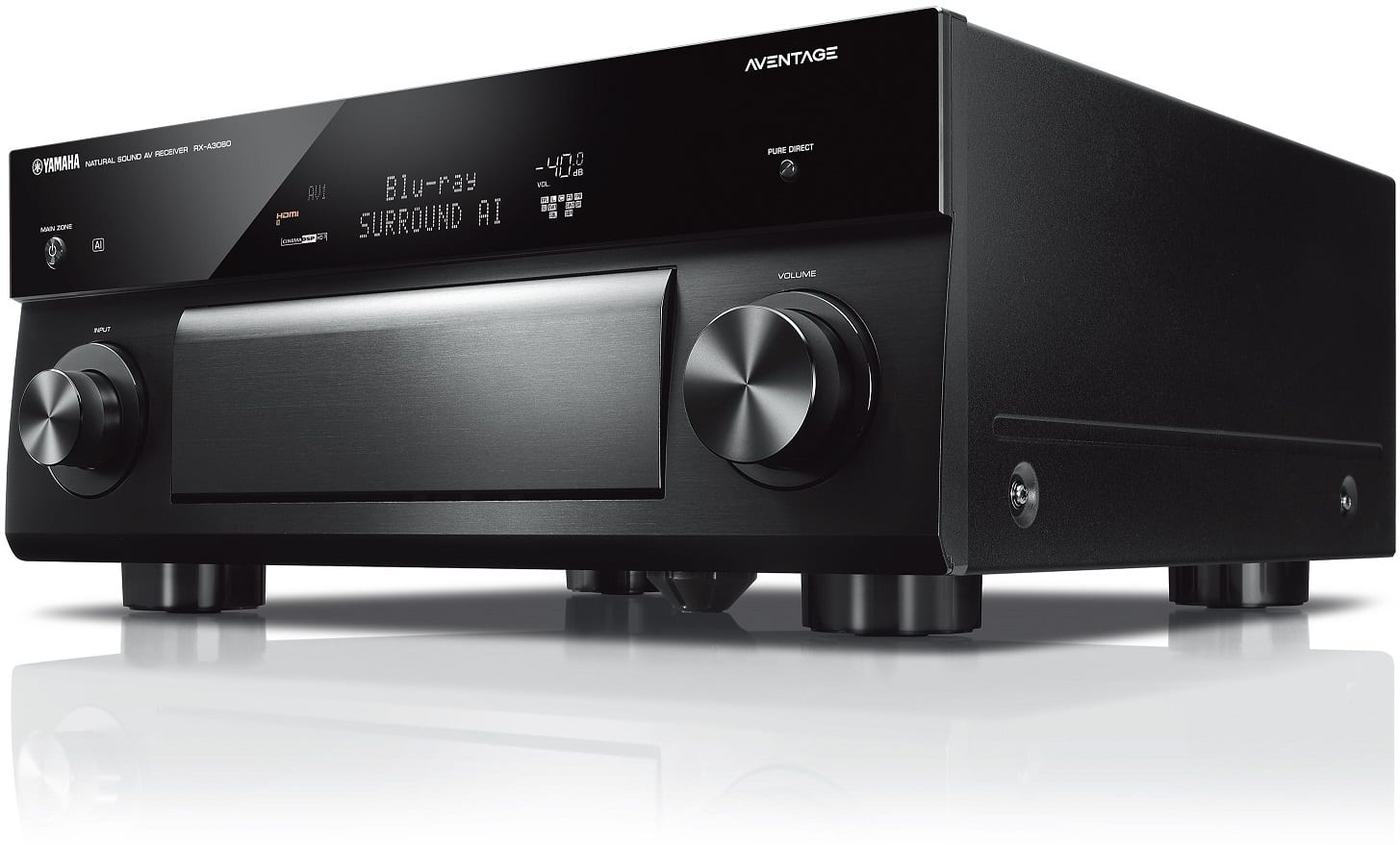 Yamaha RX-A3080 zwart - zij frontaanzicht - AV Receiver