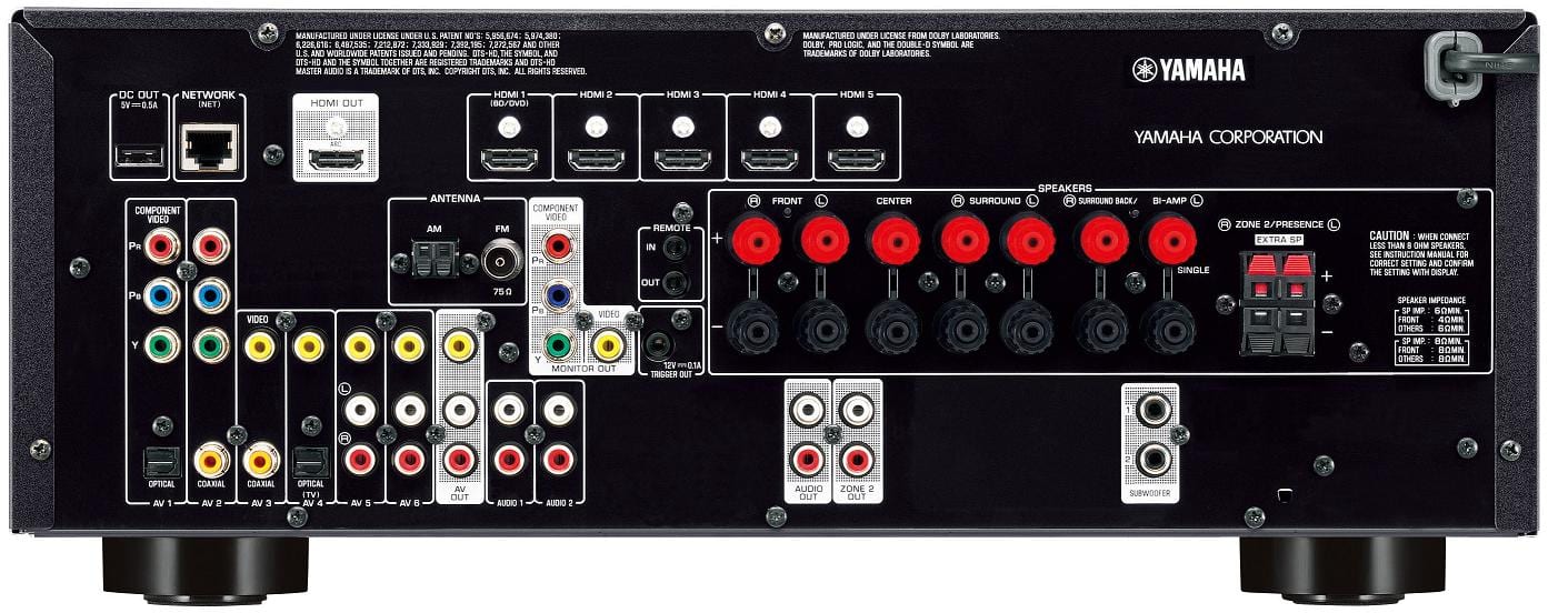 Yamaha RX-V673 titaan - achterkant - AV Receiver