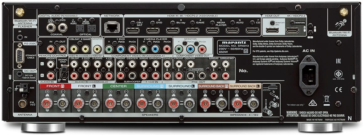 Marantz SR5013 zwart - achterkant - AV Receiver