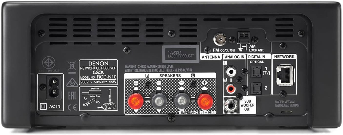 Denon Ceol RCD-N10 zwart - achterkant - Stereo receiver
