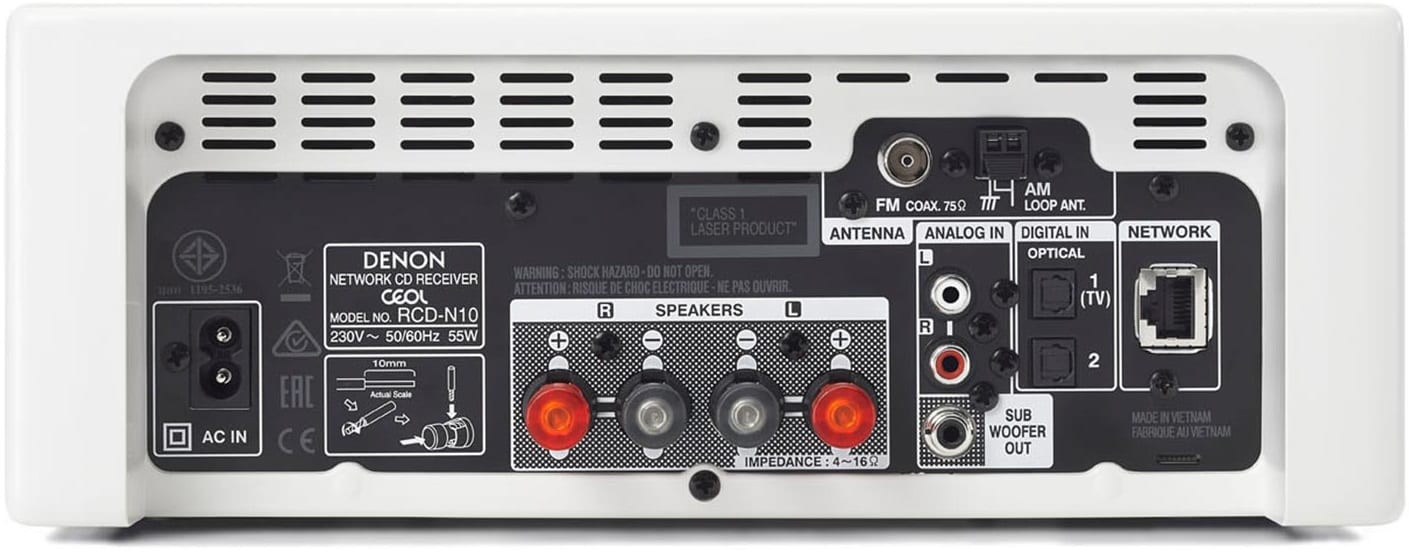 Denon Ceol RCD-N10 wit - achterkant - Stereo receiver