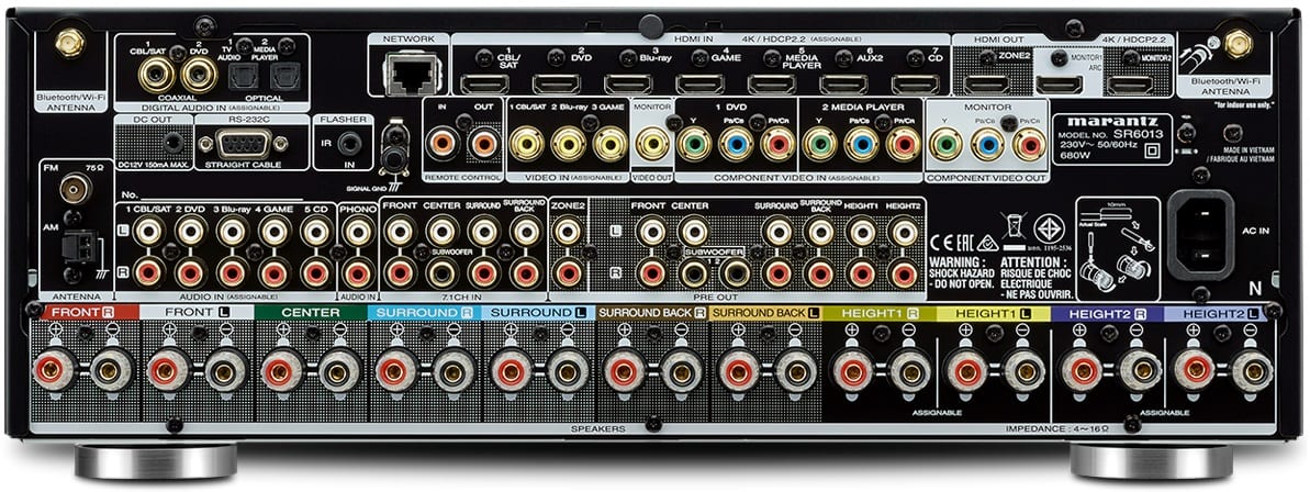 Marantz SR6013 zwart - achterkant - AV Receiver