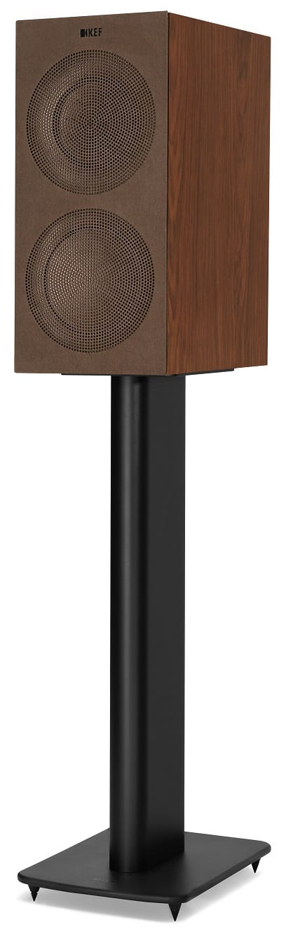 KEF R3 walnoot - op standaard - Boekenplank speaker