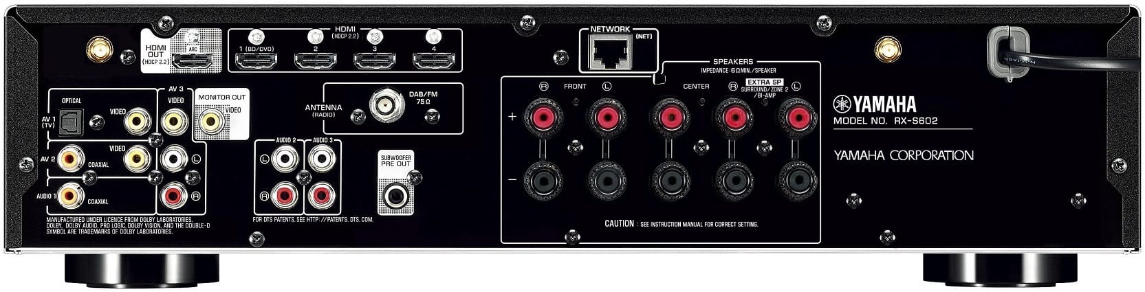 Yamaha RX-S602 titaan - achterkant - AV Receiver