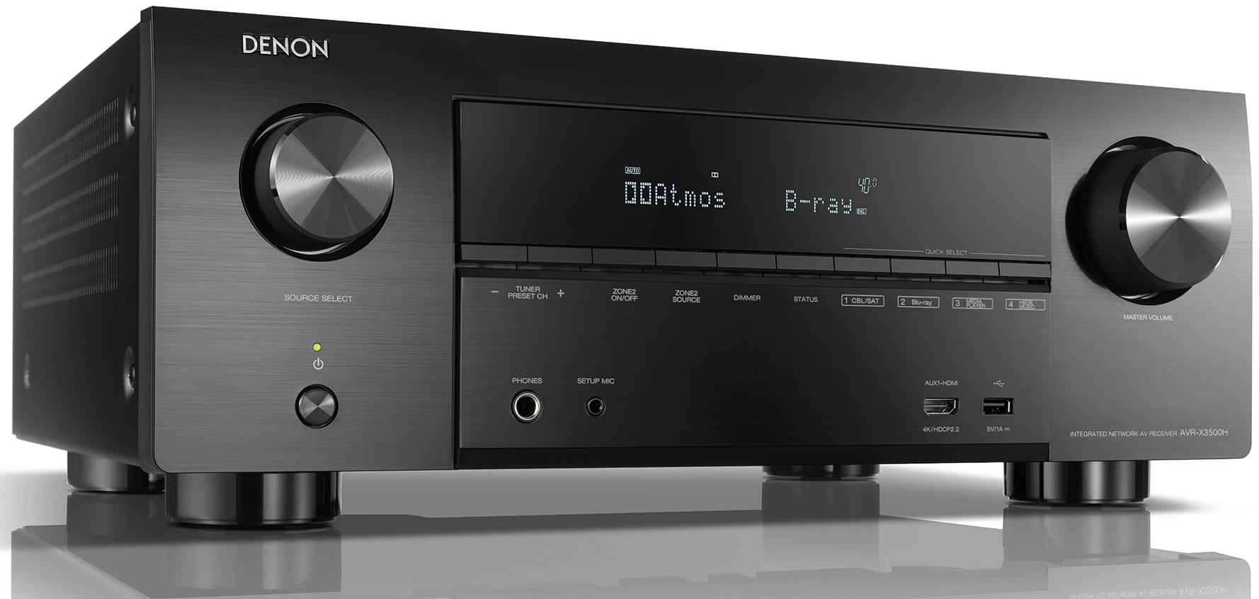Denon AVR-X3500H zwart - zij frontaanzicht - AV Receiver