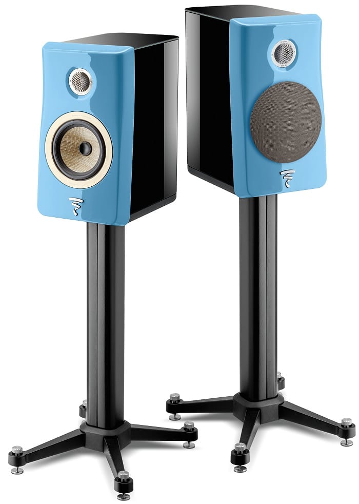 Focal Kanta N°1 black hg / blue hg - paar op standaard - Boekenplank speaker