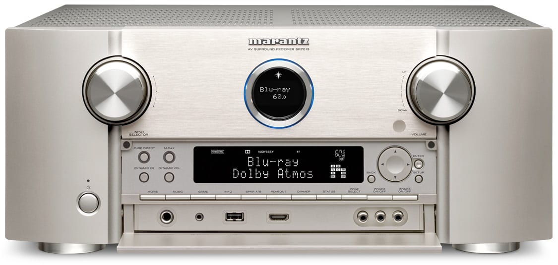 Marantz SR7013 zilver/goud - frontaanzicht met klep open - AV Receiver