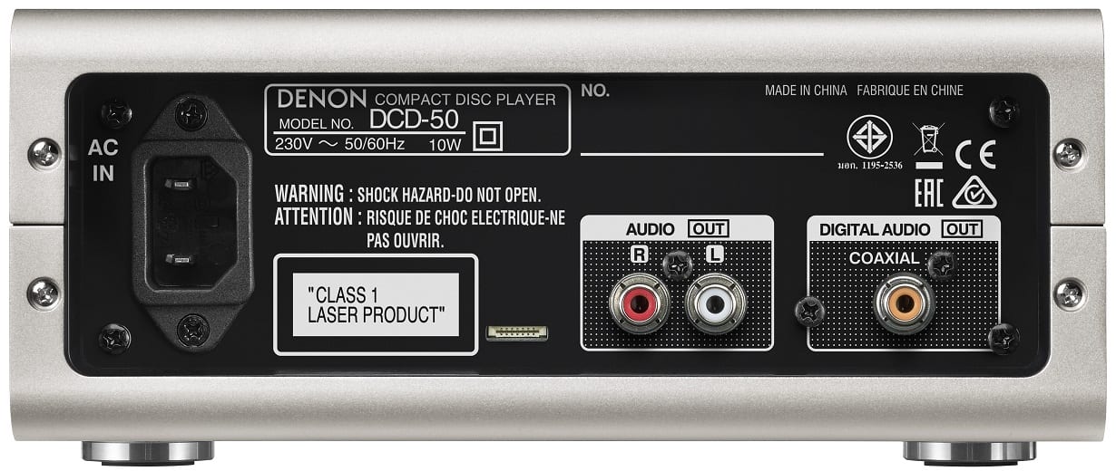 Denon DCD-50 premium silver - achterkant - CD speler