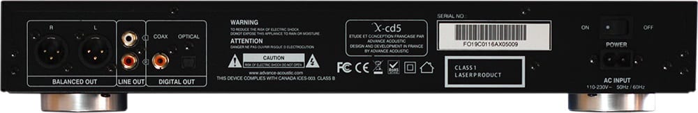Advance Paris X-CD5 - achterkant - CD speler