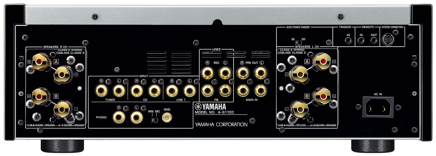 Yamaha A-S1100 zilver - achterkant - Stereo versterker