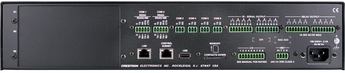 Crestron AV3 - achterkant - Control System