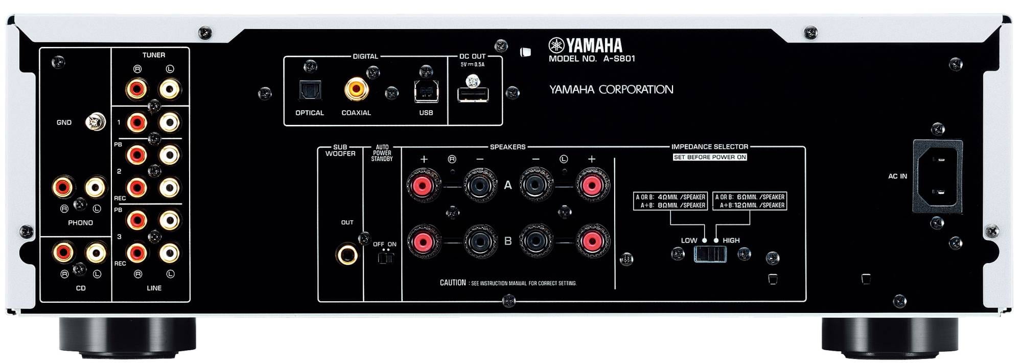 Yamaha A-S801 zwart - achterkant - Stereo versterker