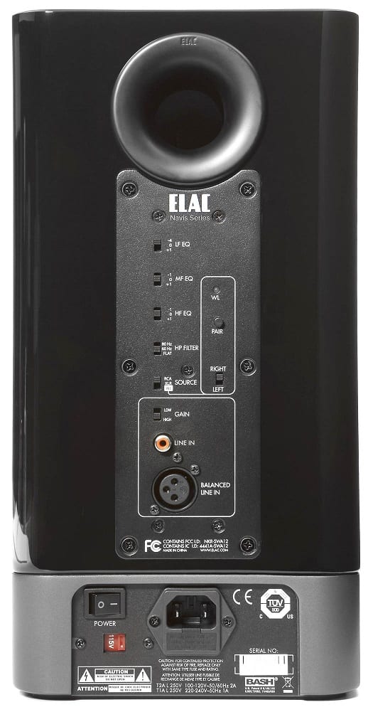 Elac Navis ARB-51 zwart hoogglans - achterkant - Actieve speaker