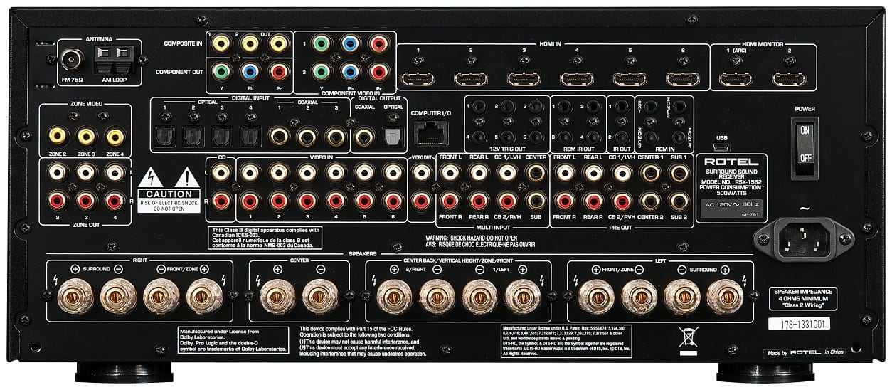 Rotel RSX-1562 zwart - achterkant - AV Receiver