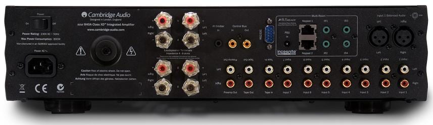 Cambridge Audio Azur 840A zwart - achterkant - Stereo versterker