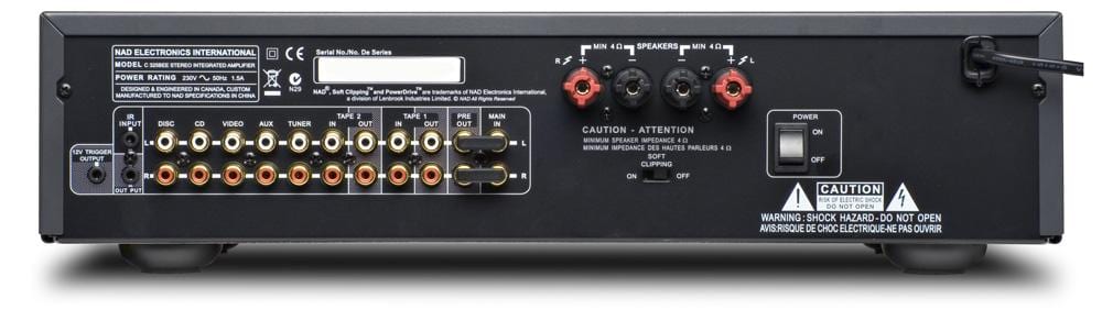 NAD C325BEE grijs - achterkant - Stereo versterker