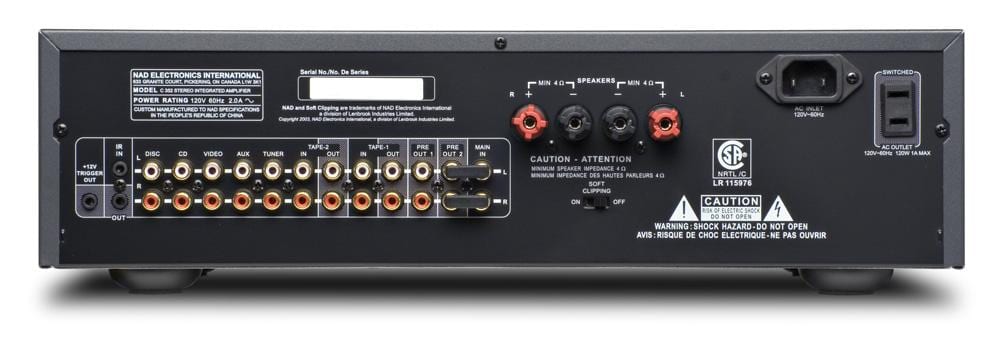 NAD C352 titanium - achterkant - Stereo versterker