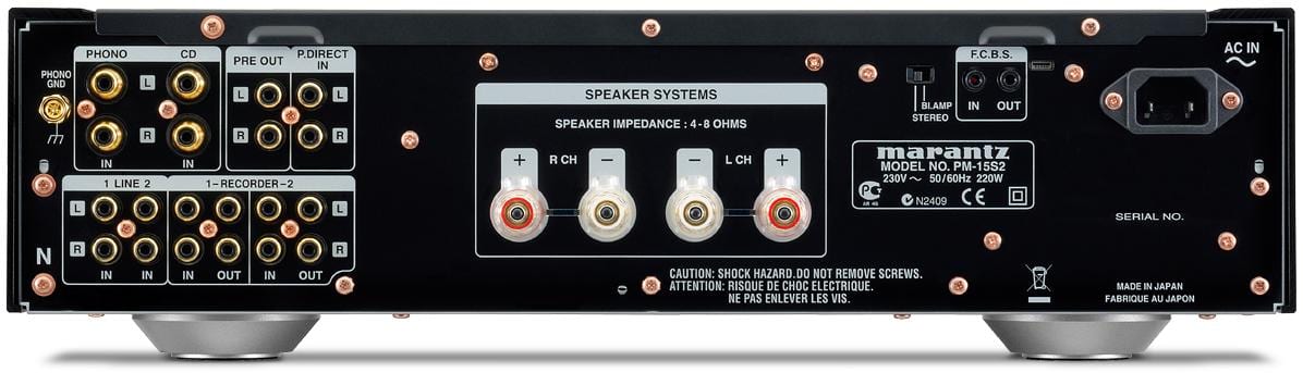 Marantz PM-15S2 L.E. zwart - achterkant - Stereo versterker