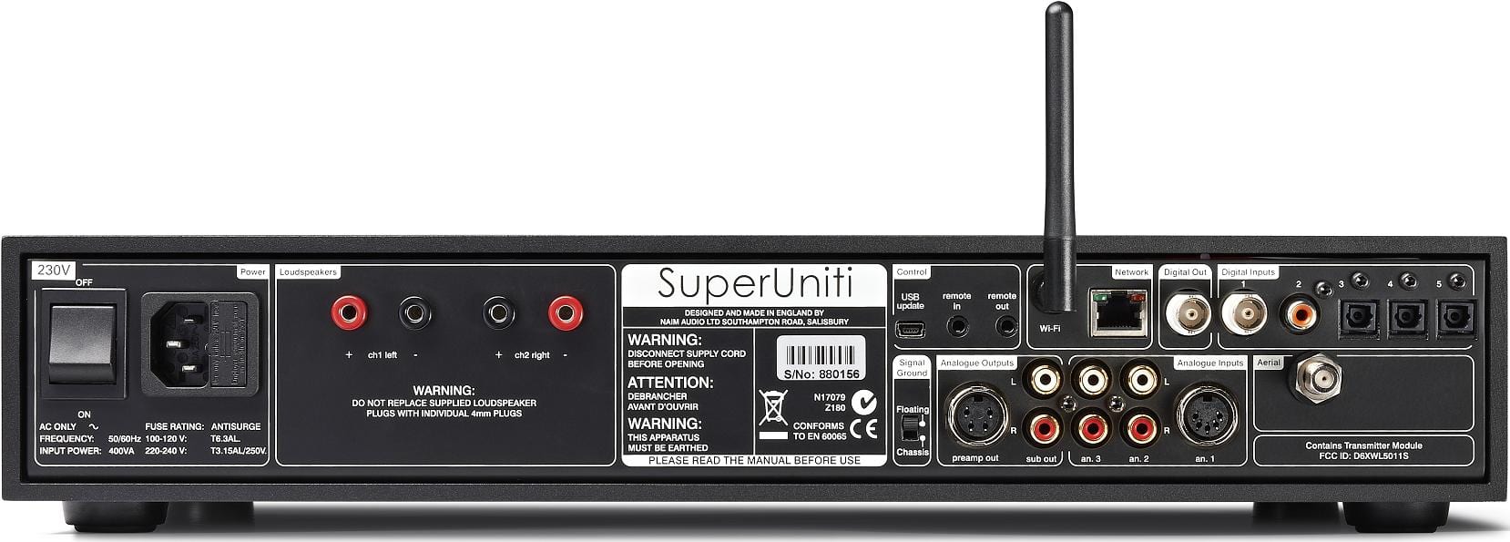 Naim SuperUniti - achterkant - Stereo receiver