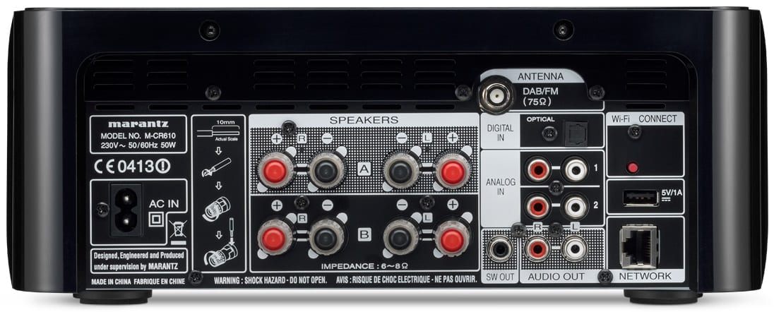 Marantz M-CR610 zwart - achterkant - Stereo receiver