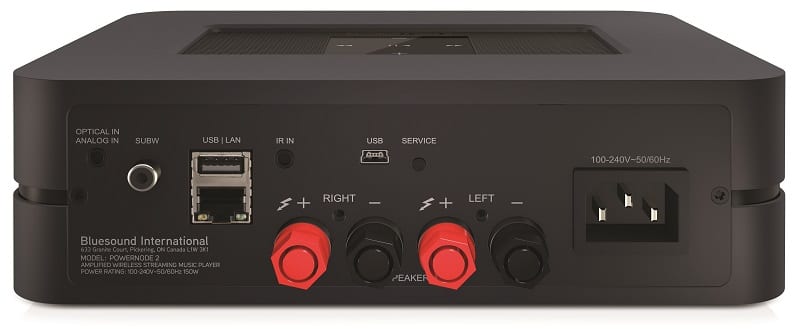Bluesound PowerNode 2 zwart - connection panel - Stereo receiver