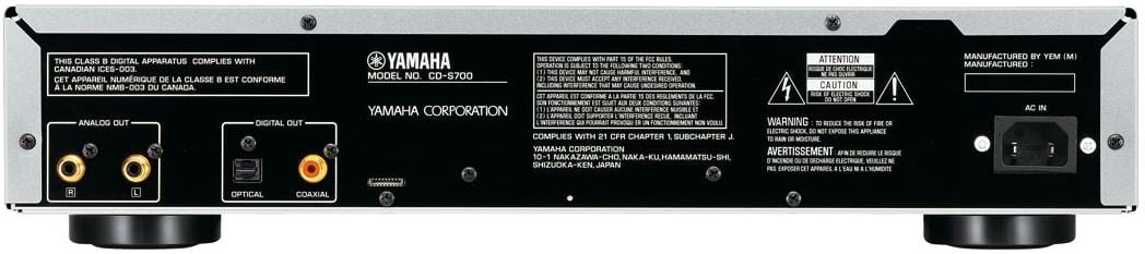 Yamaha CD-S700 zwart - achterkant - CD speler