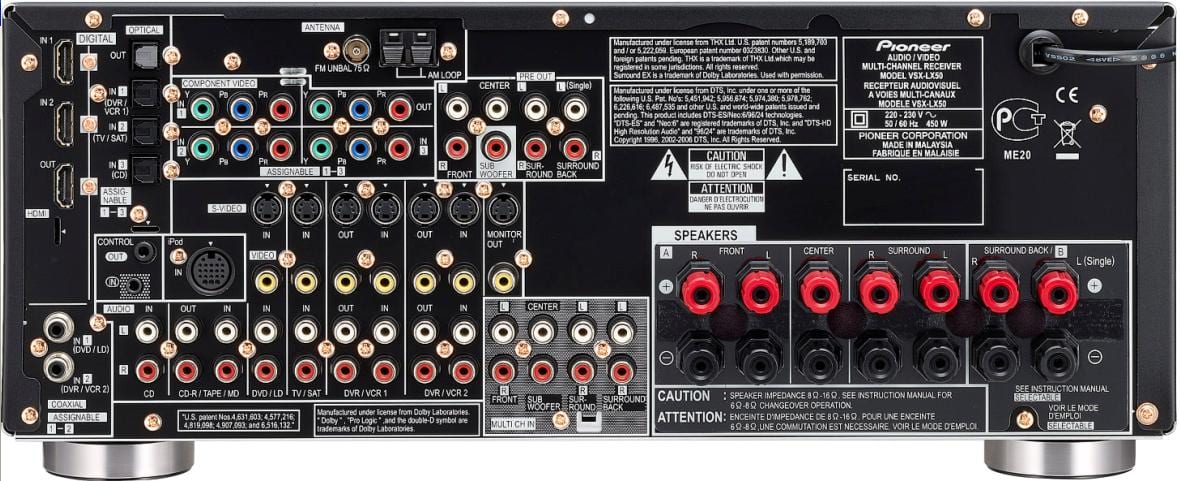 Pioneer VSX-LX50 - achterkant - AV Receiver