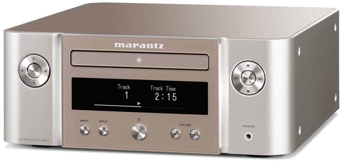 Marantz M-CR612 zilver/goud - zij frontaanzicht - Stereo receiver