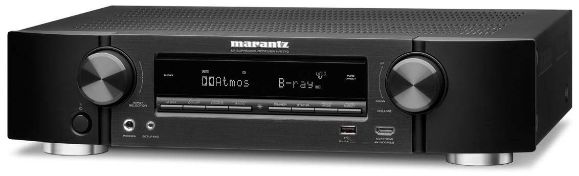 Marantz NR1710 zwart - zij frontaanzicht - AV Receiver