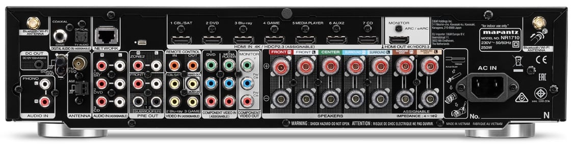Marantz NR1710 zwart - achterkant - AV Receiver